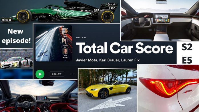 Total Car Score Podcast S2 - E5; Tesla finally is making money Acura and Aston Martin go back to Daytona