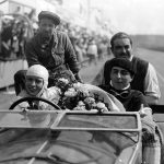 Odette Siko in an Alfa Romeo 6C 1750 at Le Mans, 1932.